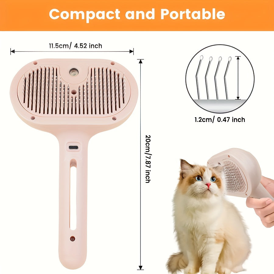 3-in-1 Automatic Pet Grooming Brush - -Static, Suitable for Long & Short Hair Cats and Dogs, Removes Loose Fur and Reduces Shedding
